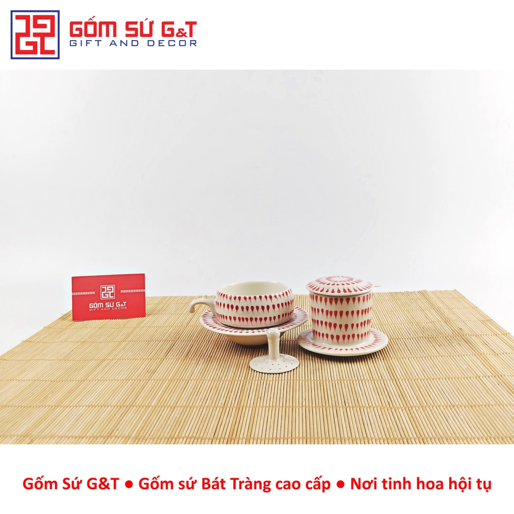 Bộ phin cafe vẽ mưa đỏ