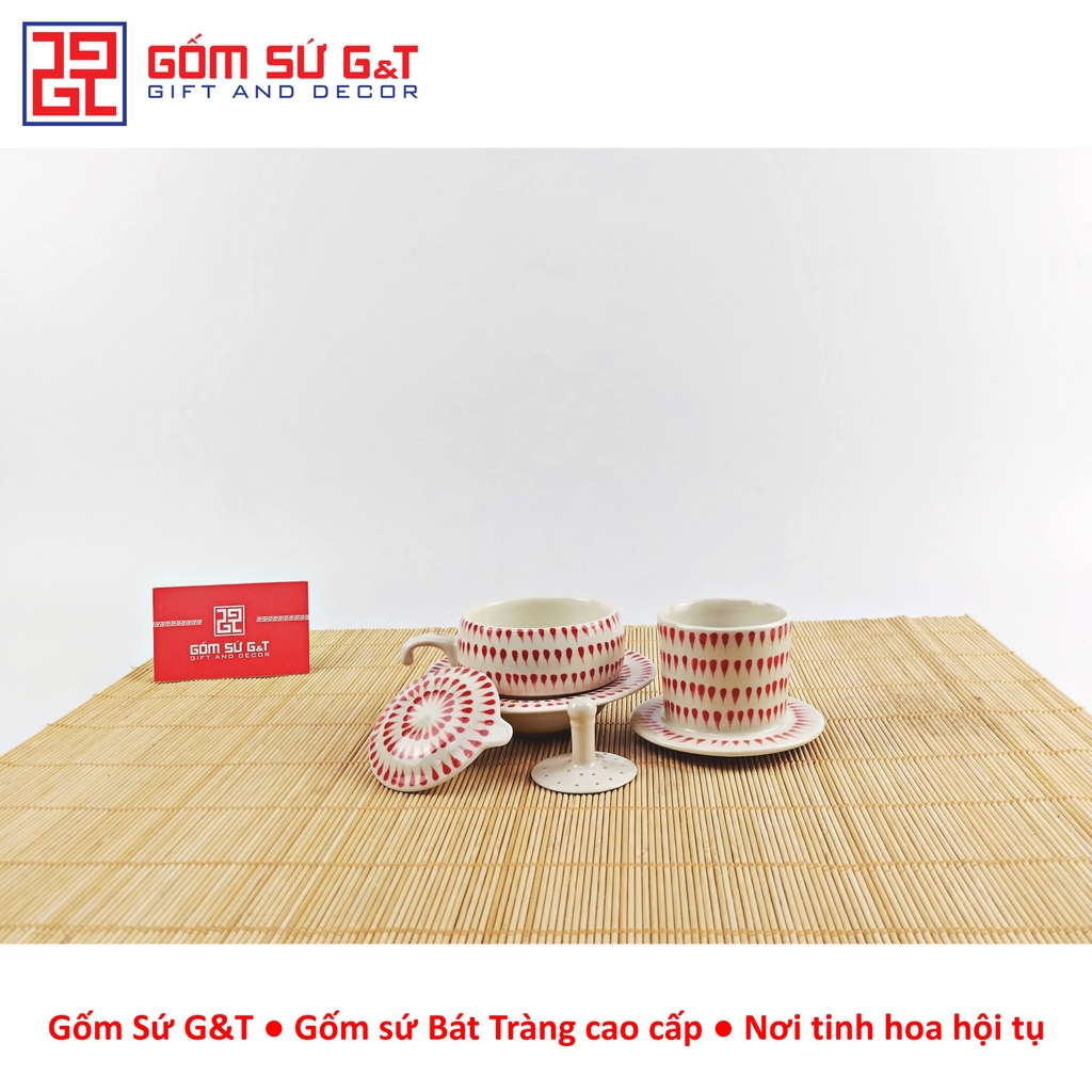 Bộ phin cafe vẽ mưa đỏ