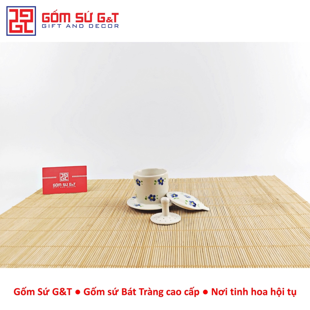 Bộ phin cafe vẽ hoa nhí