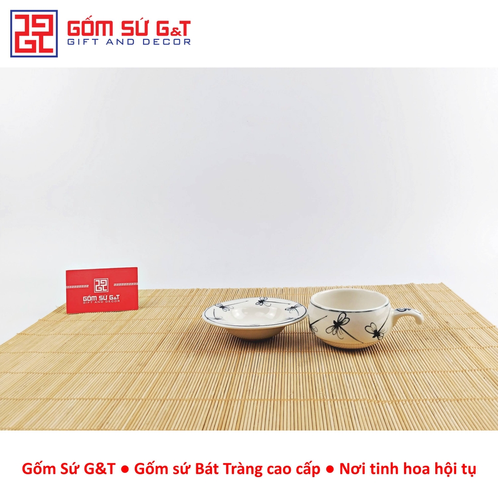 Bộ phin cafe vẽ chuồn kim