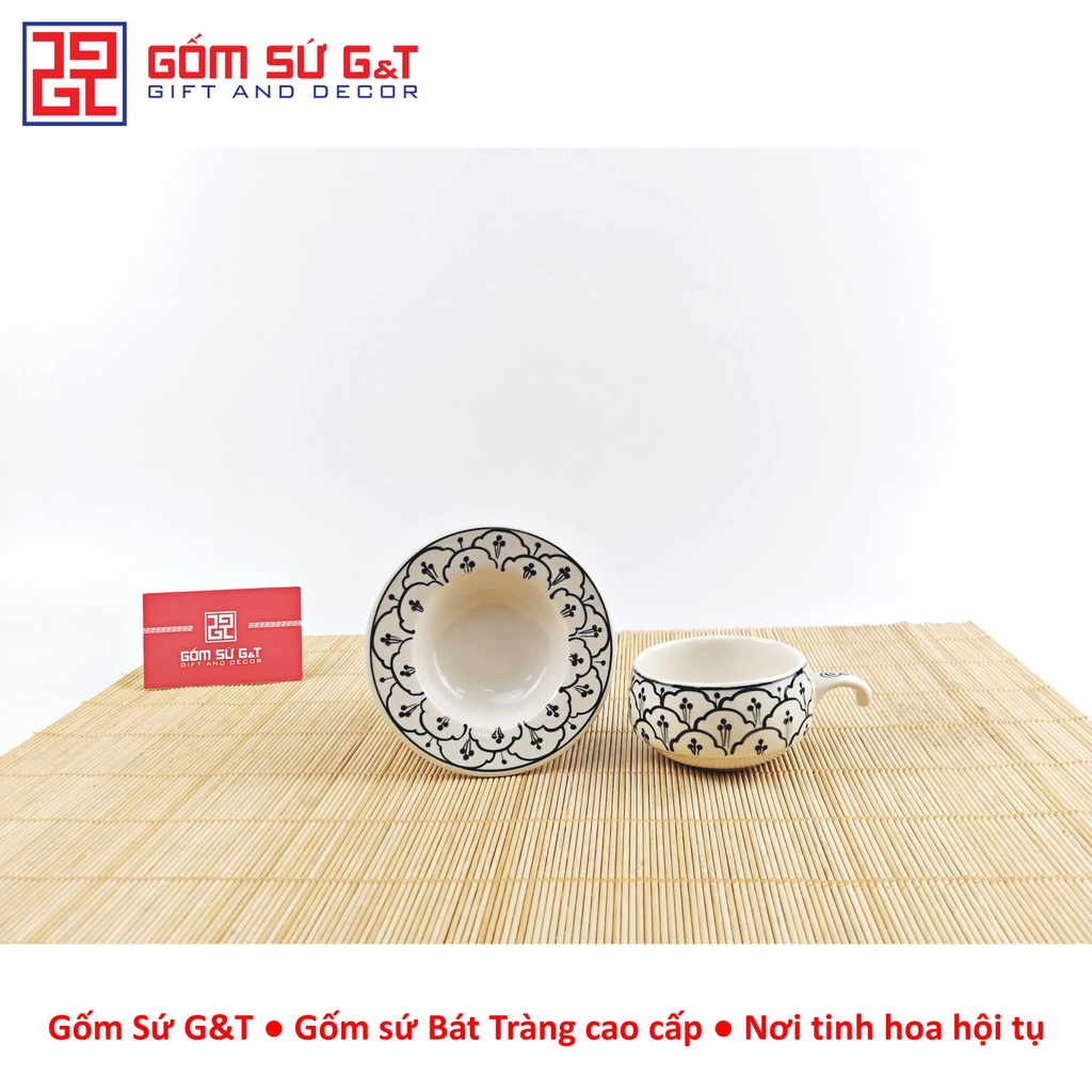 Bộ phin cafe vẽ hoa bèo