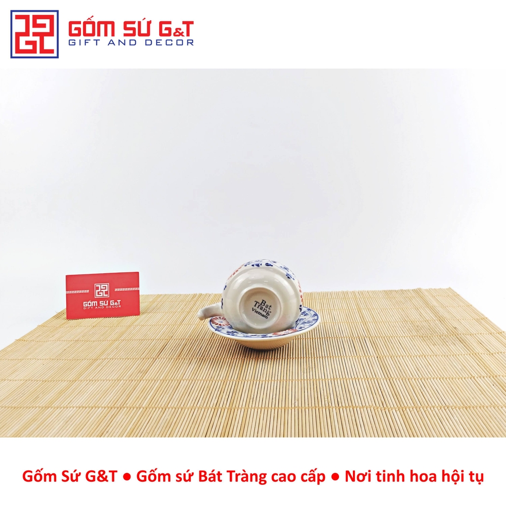 Bộ phin cafe vẽ hoa dây màu