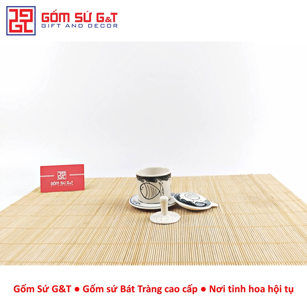 Bộ phin cafe vẽ cá béo