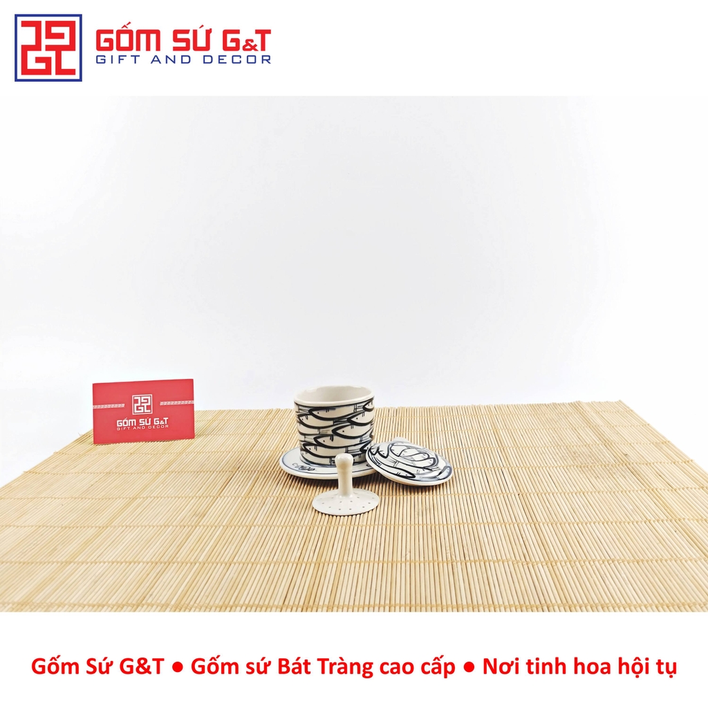Bộ tách cà phê vẽ cá đàn