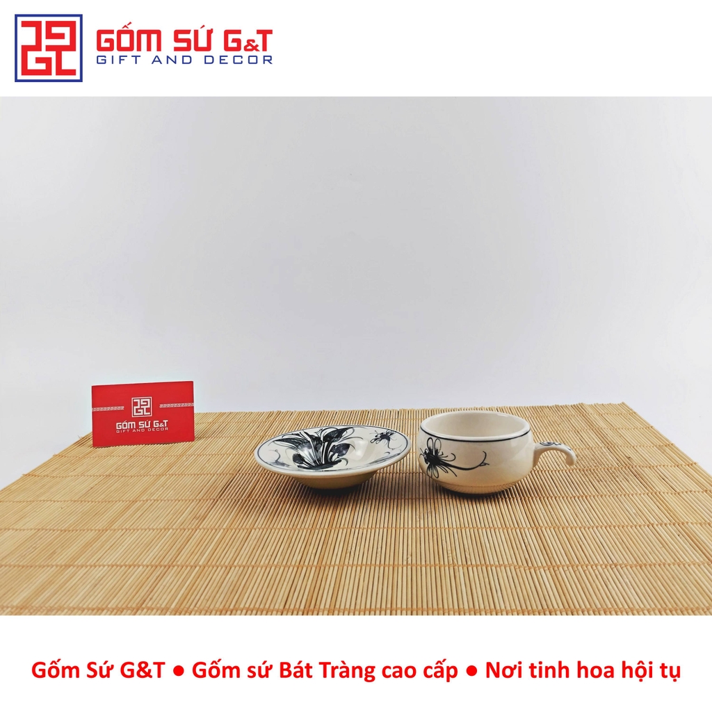 Bộ phin cà phê vẽ chuồn khoai tràm