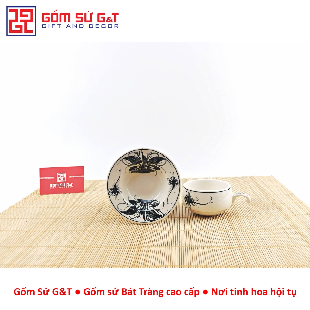 Bộ phin cà phê vẽ chuồn khoai tràm