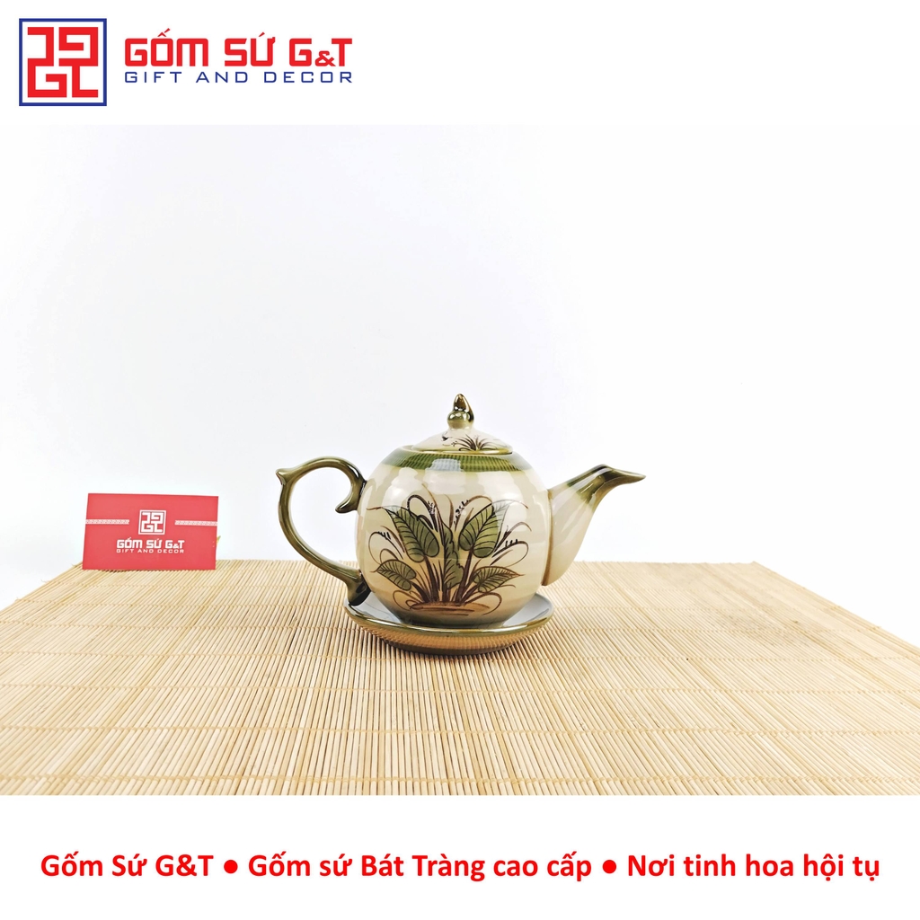 Bộ trà dáng bưởi vẽ chuồn khoai