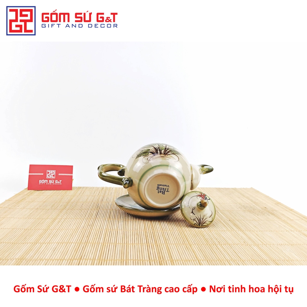 Bộ trà dáng bưởi vẽ chuồn khoai