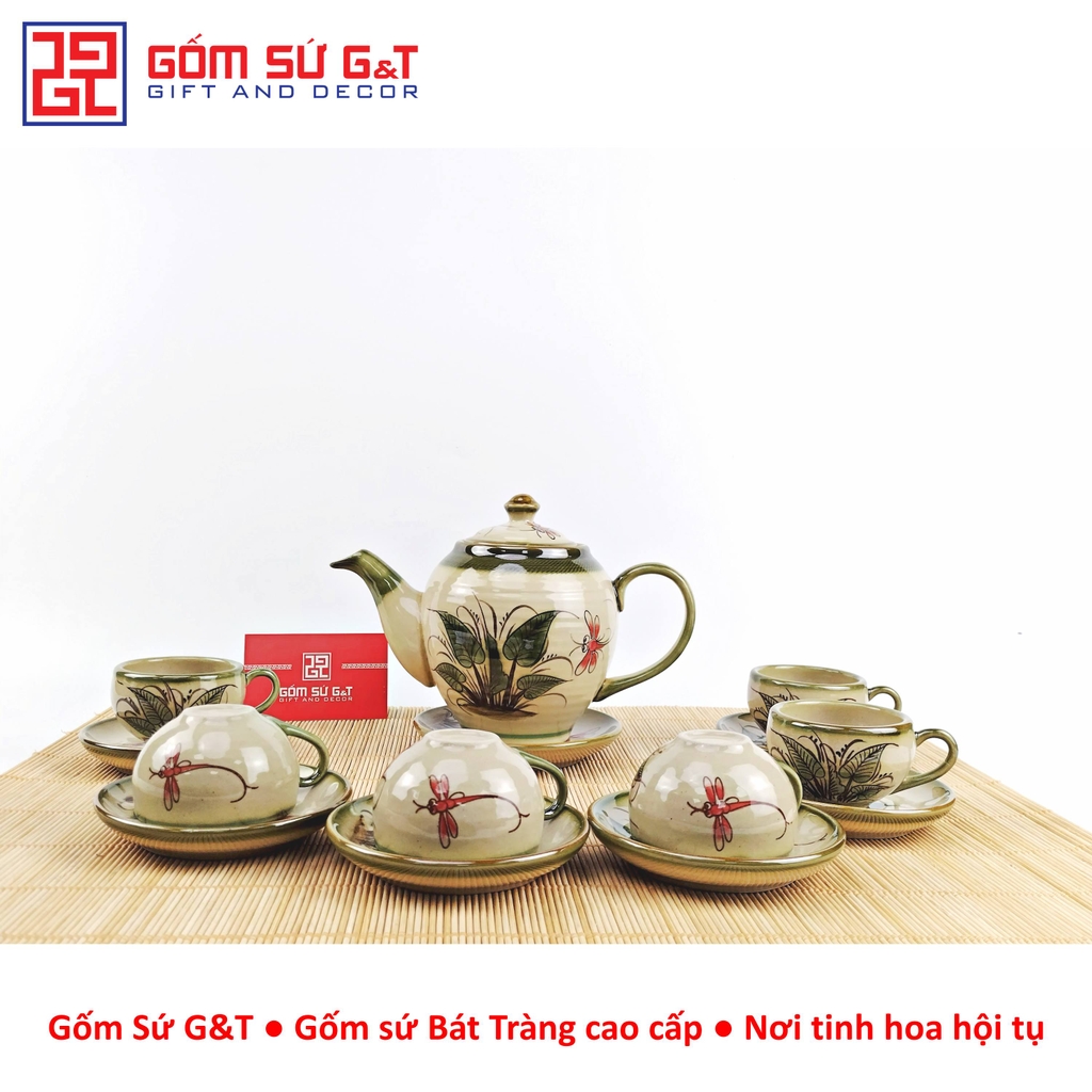 Bộ trà Minh Long vẽ chuồn khoai