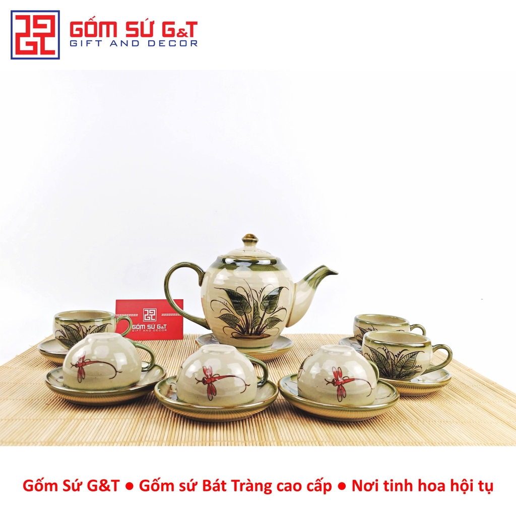 Bộ trà Minh Long vẽ chuồn khoai
