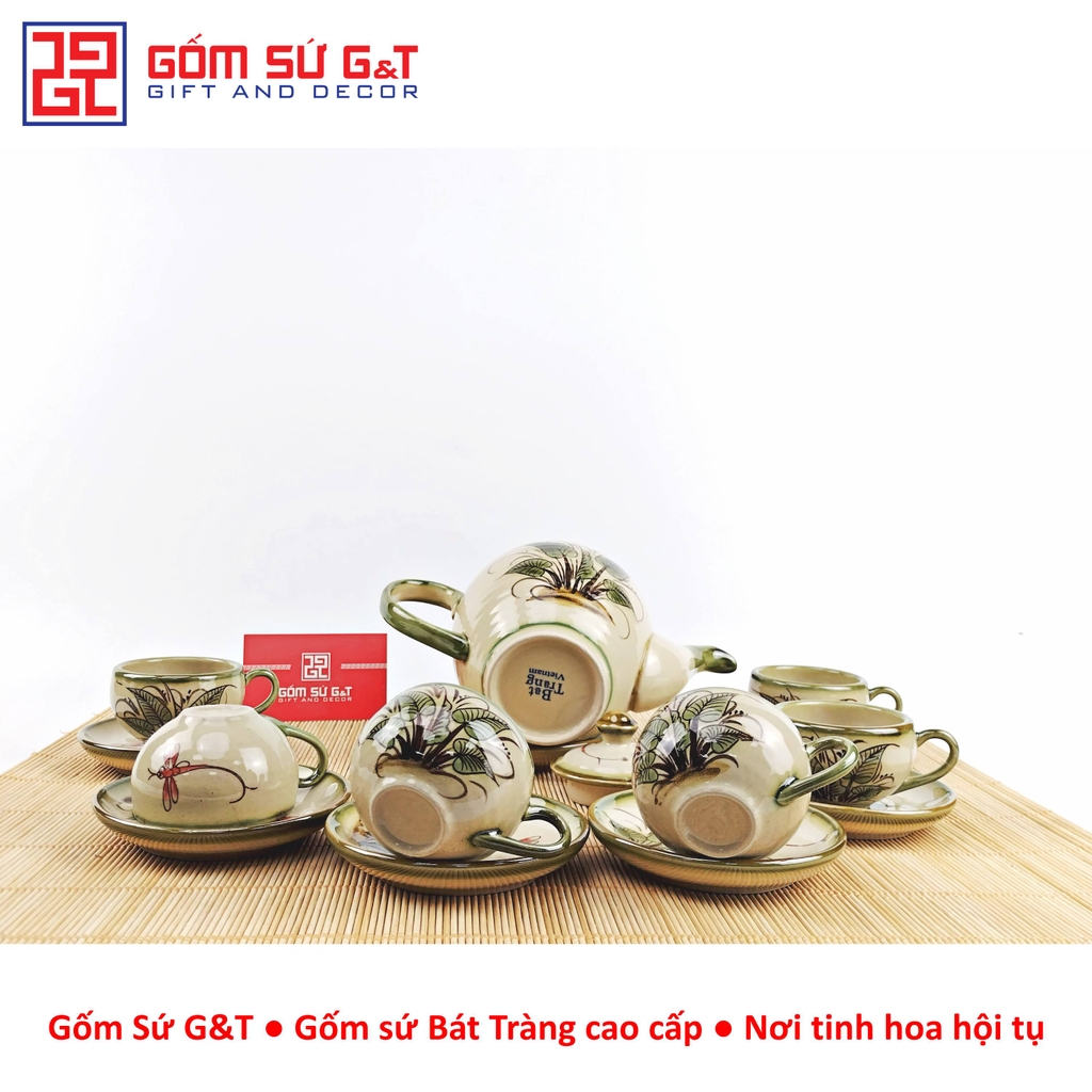 Bộ trà Minh Long vẽ chuồn khoai