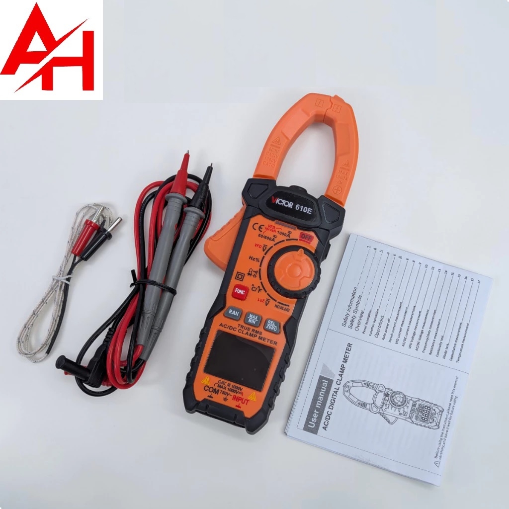 Ampe Kìm đo dòng ac/dc VICTOR 610E True RMS (1000A/1000V)