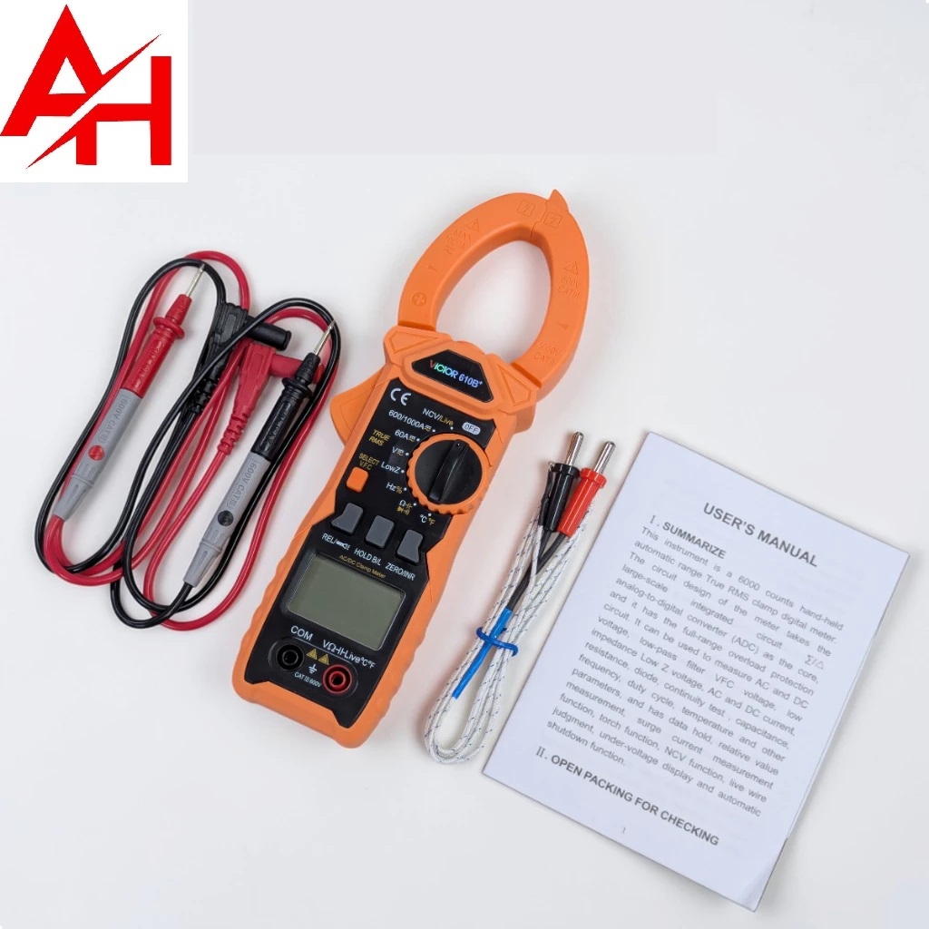 Ampe Kìm AC/DC VICTOR 610B+ True RMS 1000A 1000V