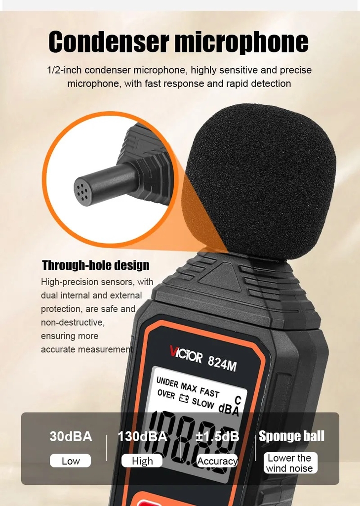Máy đo độ ồn VICTOR 824M