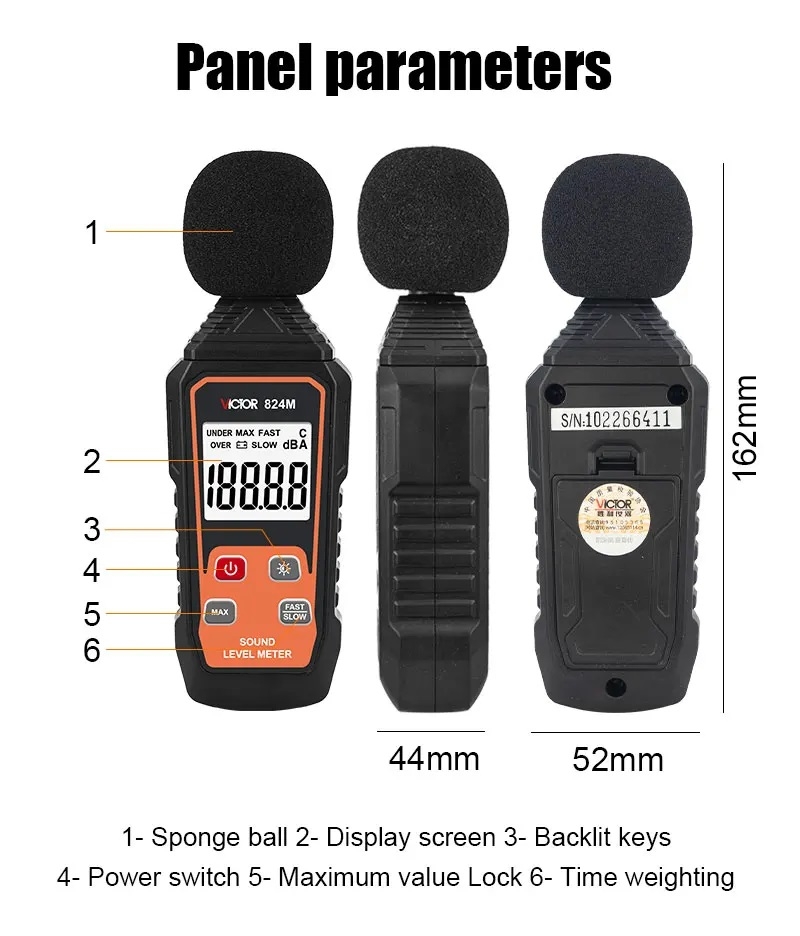 Máy đo độ ồn VICTOR 824M