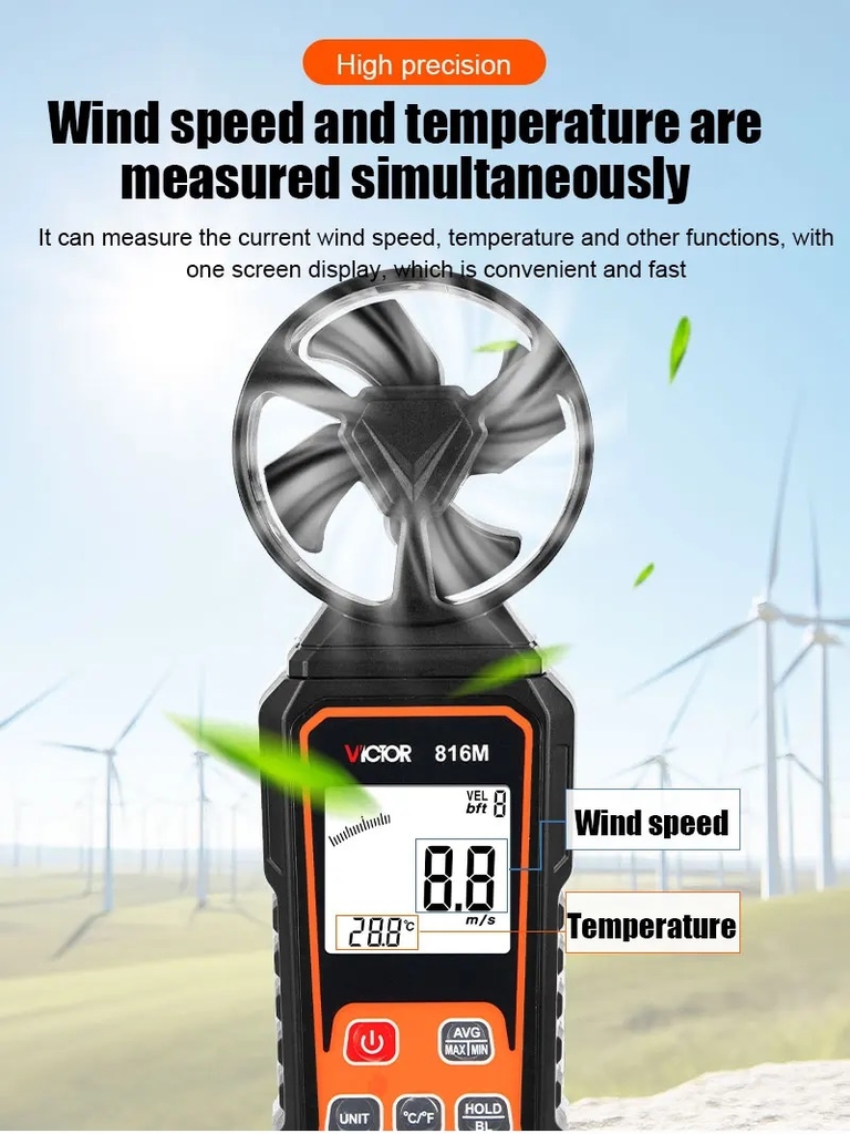 Máy đo tốc độ gió, nhiệt độ VICTOR 816M