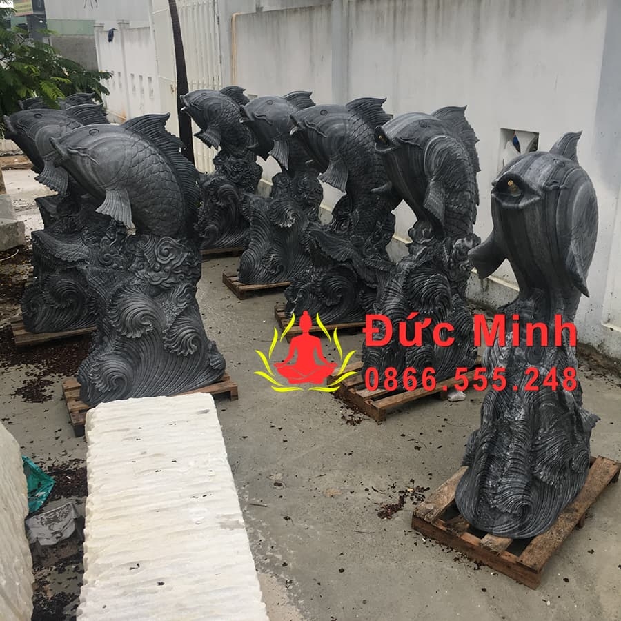 Tượng Cá Chép Phong Thủy Đá Đẹp Nguyên Khối