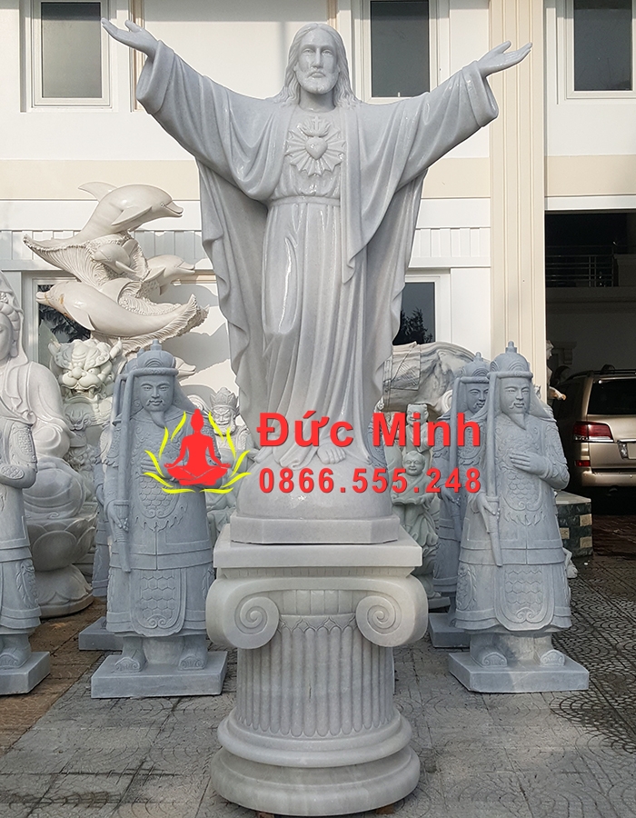 Tượng Chúa Cứu Thế Đá Cẩm Thạch Trắng Đẹp