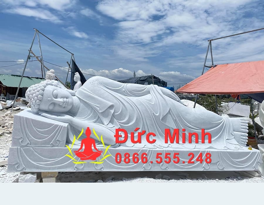 Tượng Nhập Niết Bàn Bằng Đá Non Nước Đẹp Dài 4m