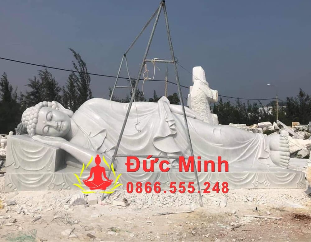 Tượng Phật Nhập Niết Bàn Đá Cẩm Thạch Dài 5m 