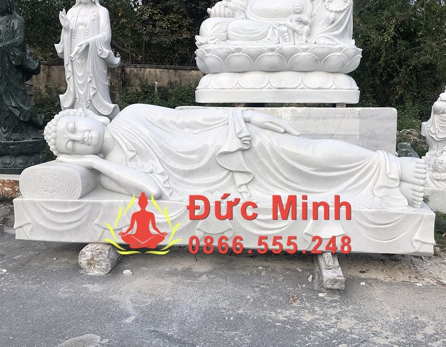 Tượng Nhập Niết Bàn Đá Cẩm Thạch Trắng Đẹp