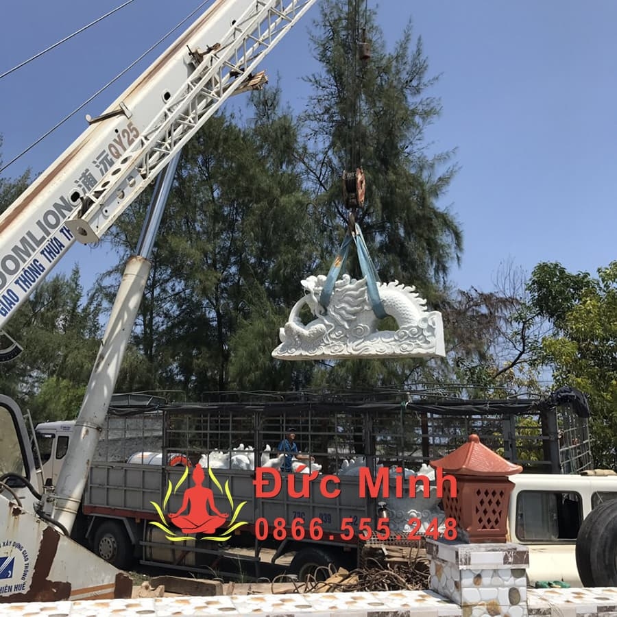 Tượng Rồng Đá Trắng Phong Thủy Để Lăng Mộ Đá Đẹp