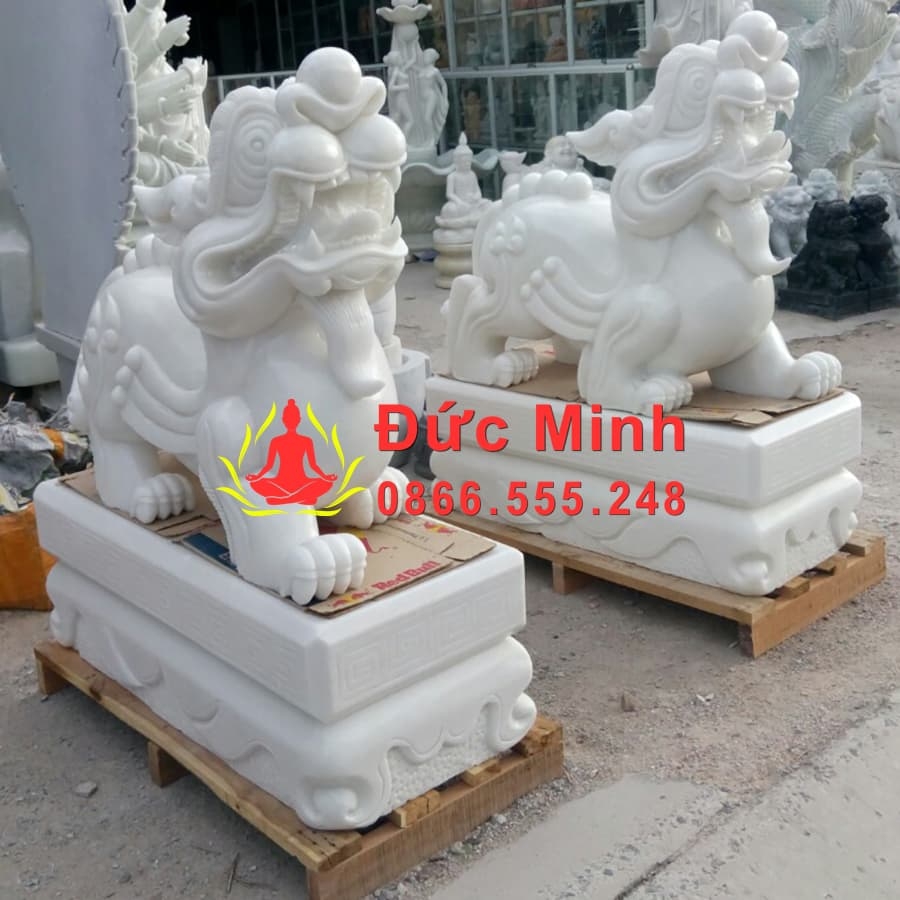 Tượng Tỳ Hưu Đá Trắng Non Nước Đẹp