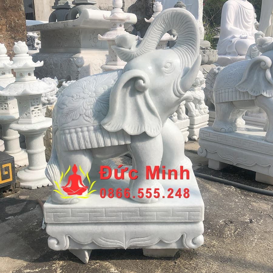 Tượng Voi Đá Trắng Phong Thủy Đẹp Nhất