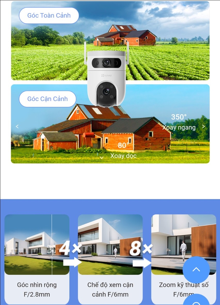 Camera Wifi EZVIZ H9C (3MP+3MP) - Dual 2K 2 mắt camera 2 khung hình độc lập