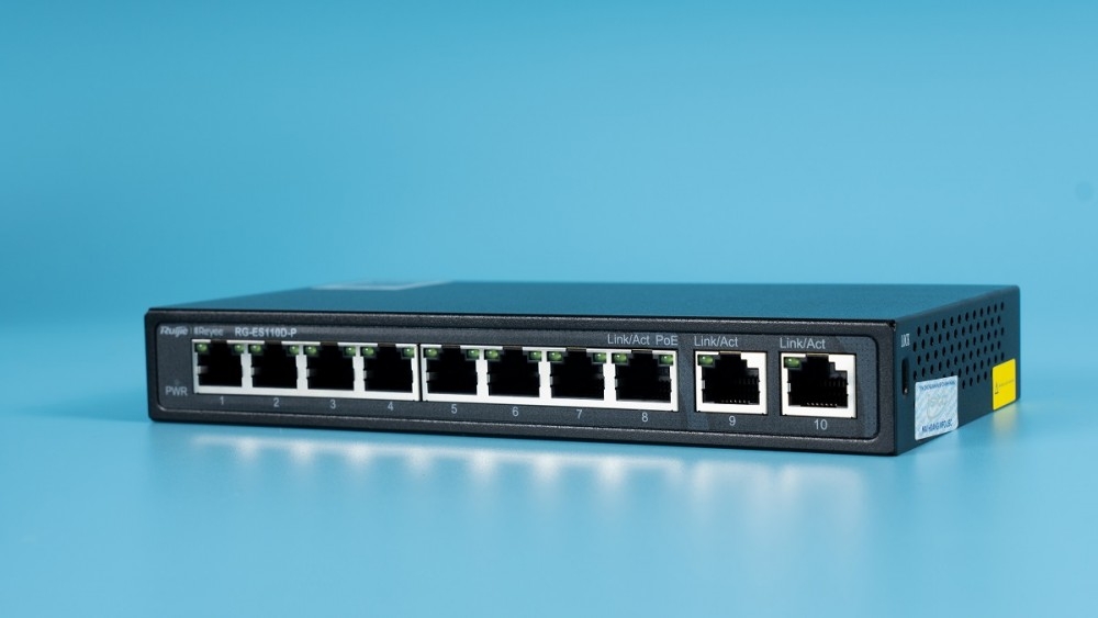 Switch Ruijie Reyee RG-ES110D-P 8-Port 100Mbps + 2 Uplink Port 1000Mbps
