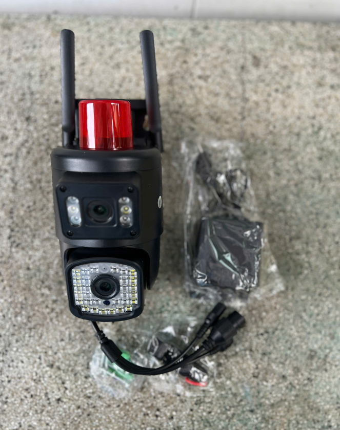 Camera Wifi 12MP Yoosee F36 - Black CÓ LED | 4K | Ngoài trời | 2 ống kính 2 khung hình