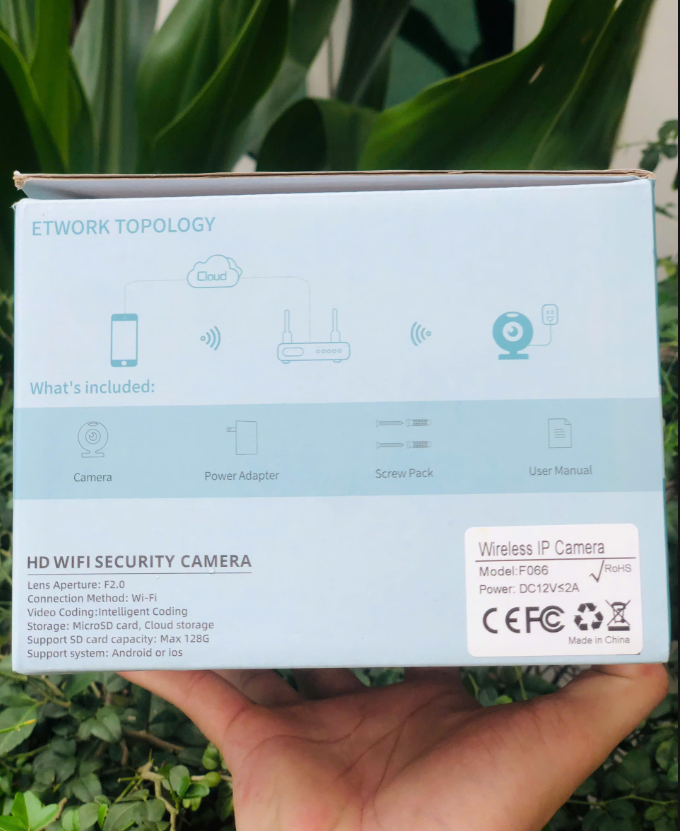 Camera Wifi Yoosee F066-15MP 4 mắt 3 màn hình , có đèn báo nhấp nhấy (Black)