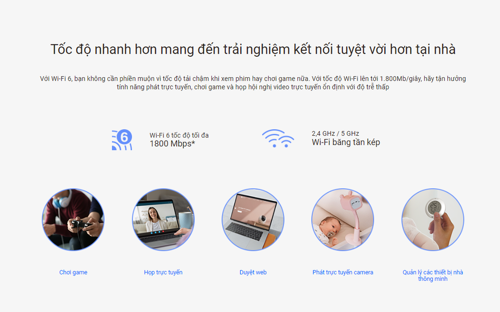 Bộ phát Wi-Fi Mesh 6 Ezviz CS-W3R-R100-X1G8GM, chuẩn AX1800, dùng bổ trợ sóng wifi cho Camera Ezviz