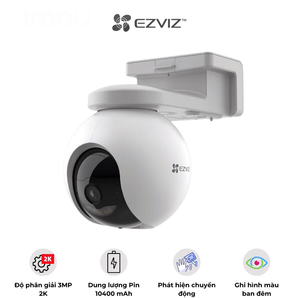 Camera Wifi EZVIZ có PIN và SOLAR CB8 2K (3MP xoay | All In One) - Outdoor