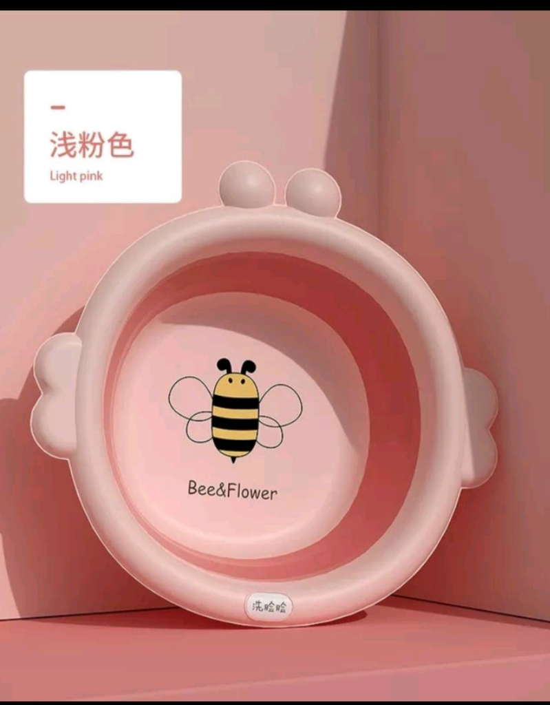 THAU CHẬU RỬA MẶT GẤP GỌN HÌNH ONG BEE & FLOWER CHO BÉ (T60) (CÁI)