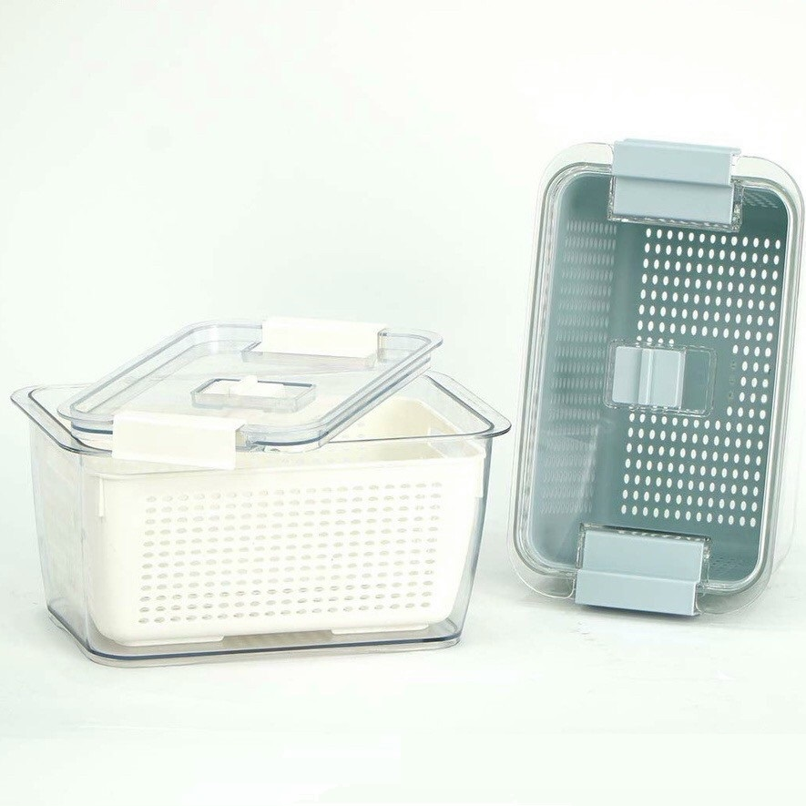 SÉT 2 HỘP ĐỰNG THỰC PHẨM 2 LỚP THOÁT NƯỚC VIỆT NHẬT HOKORI MÃ 6588 + 6589 (T24) (BỘ)