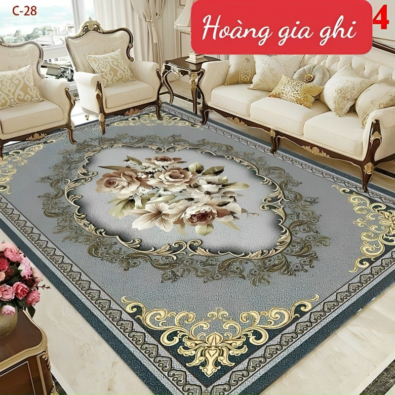 THẢM SÀN BALI IN 3D NHUNG NỈ 1.6X2M3 (VỀ 3 MÀU GHI, ĐỎ, XANH ĐEN)- (CÁI)