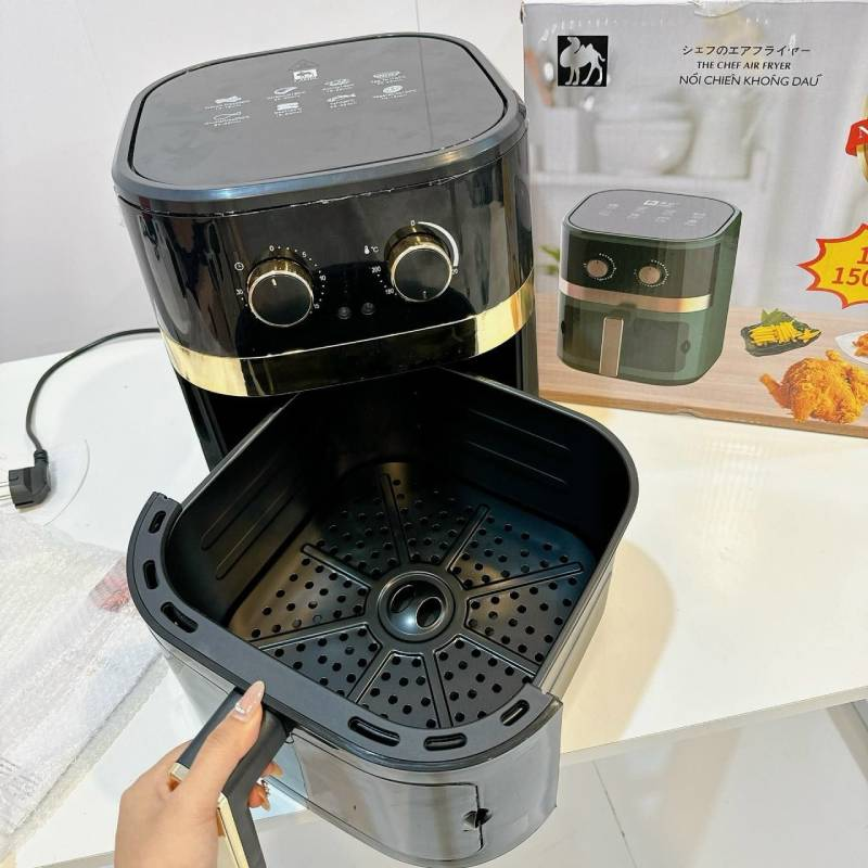 SIZE TO 15 LÍT TEM CHUẨN NỘI ĐỊA TRUNG : NỒI CHIÊN KHÔNG DẦU CAMEL 15L (T1) (CÁI)