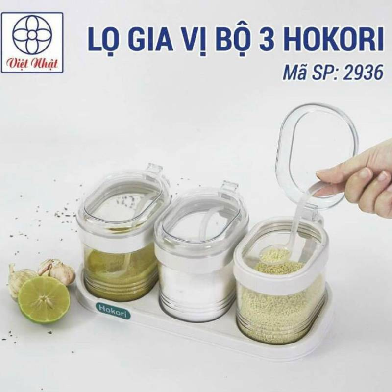 LỌ GIA VỊ BỘ 3 HOKORI - MÃ: 2936 (CÁI)