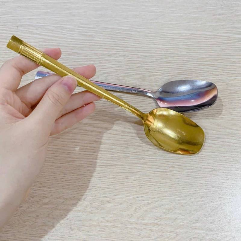 THÌA MẠ VÀNG ĂN CƠM INOX HOÀNG GIA (T1500) (CÁI)
