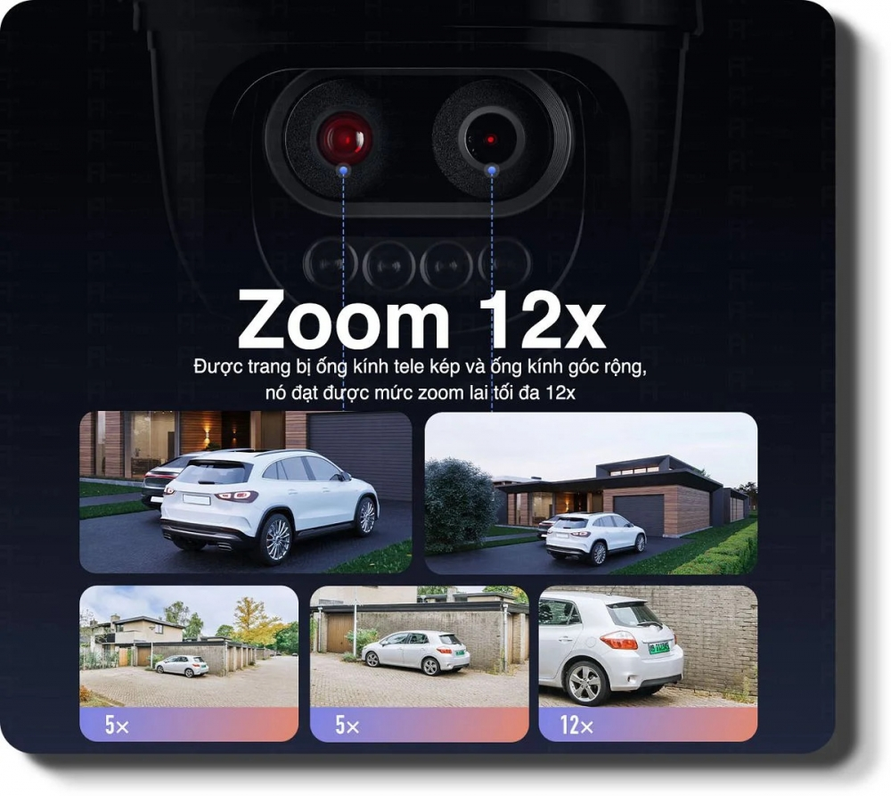Camera Wifi IMOU S7DP 3K 5MP (Cruiser Z | Zoom 12X | Outdoor | FullColor | Tích hợp LOA, đàm thoại 2 chiều)