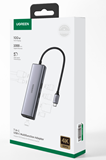 URGEEN 90568 USB-C to 2*USB3.0+HDMI+RJ45+SD&TF +PD port Converter 4K30Hz