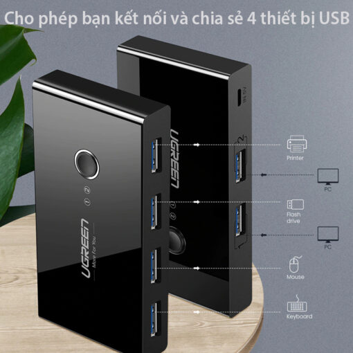 UGREEN 30767 - 2 In 4 Out USB 2.0 Sharing Switch Box