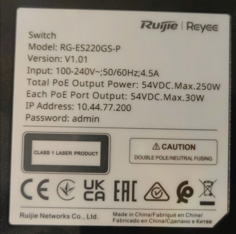 Switch POE 20 cổng RUIJIE RG-ES220GS-P