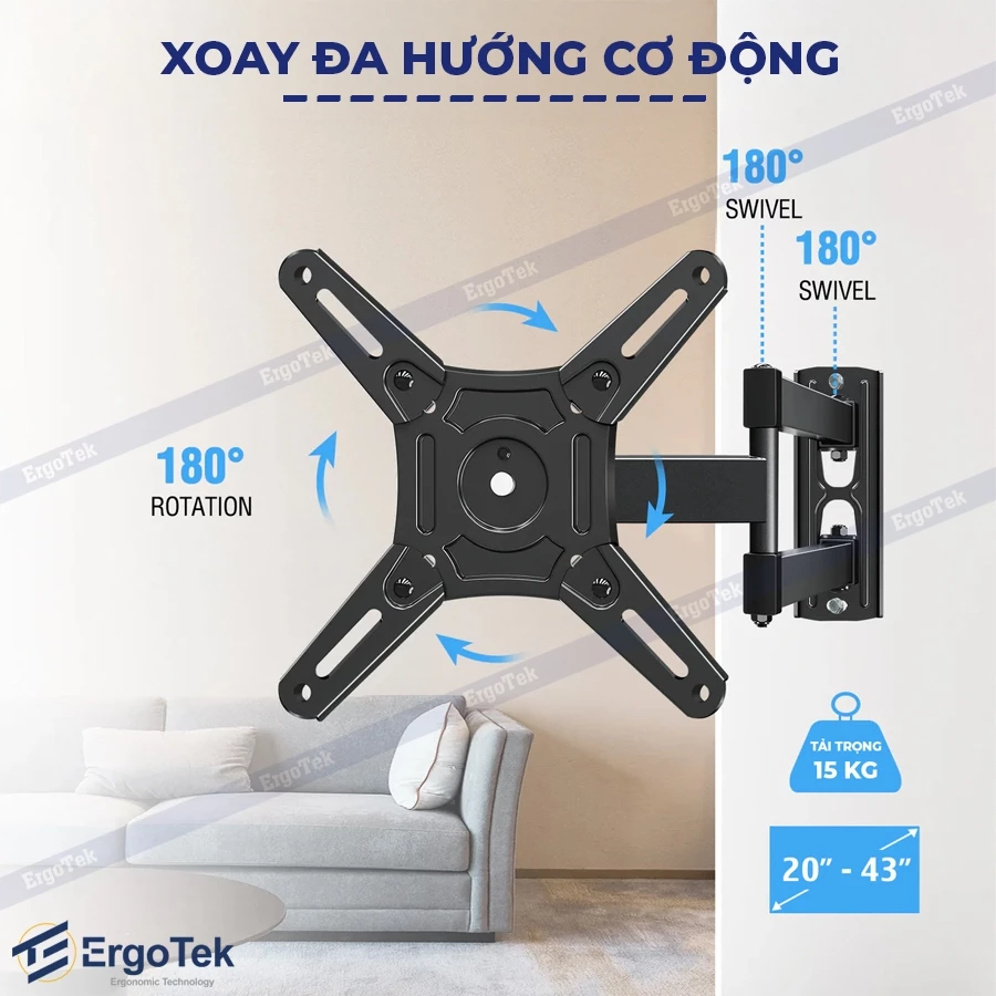 Giá treo màn hình xoay ngang/dọc  E84 ( 20'' - 43'')