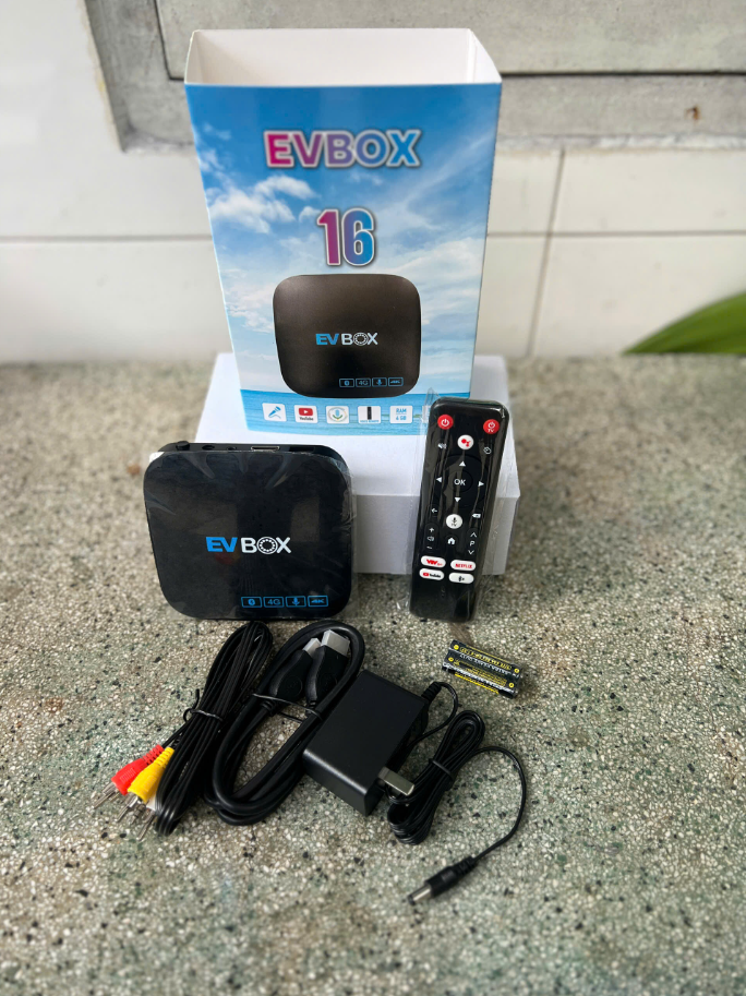 Android Tivi Box EVBOX PRO 16 PRO chuẩn 8K có ĐK giọng nói (Ram 4G/Rom 32Gb)