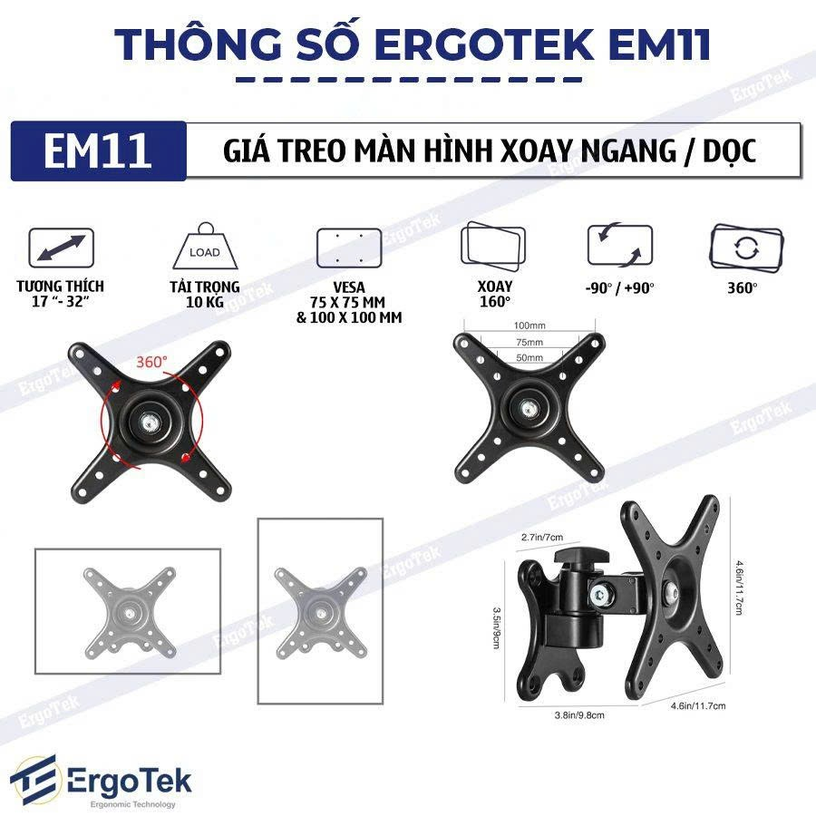 Khung treo tivi XOAY hãng ERGOTEK EM-11 (14