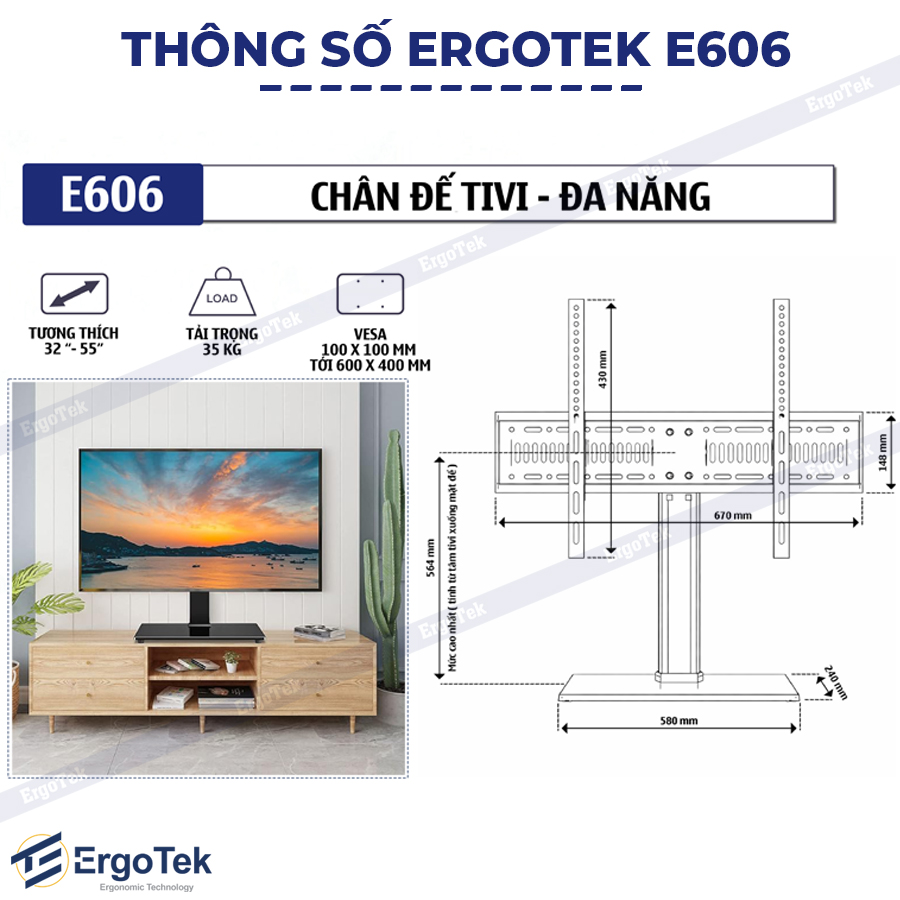 Giá đỡ / Khung treo tivi đa năng E606 (32