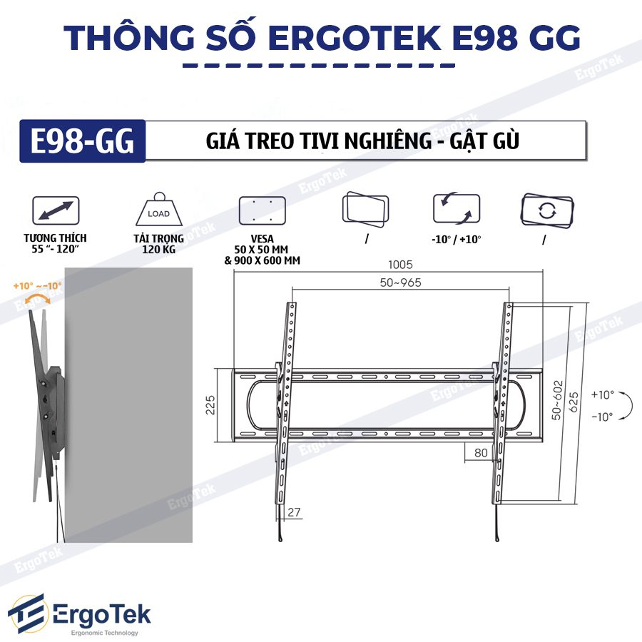 Giá treo tivi gật gù E98 GG (55 - 120 inch)