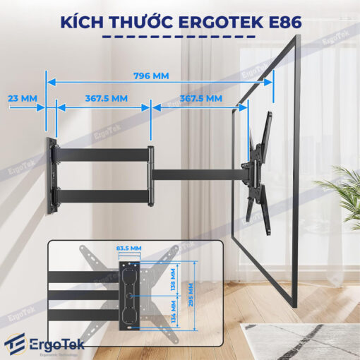 Giá treo TV xoay vuông góc ErgoTek E86 (20